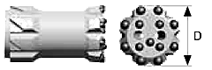 T38 Button Bit Ø64 Heavy Duty